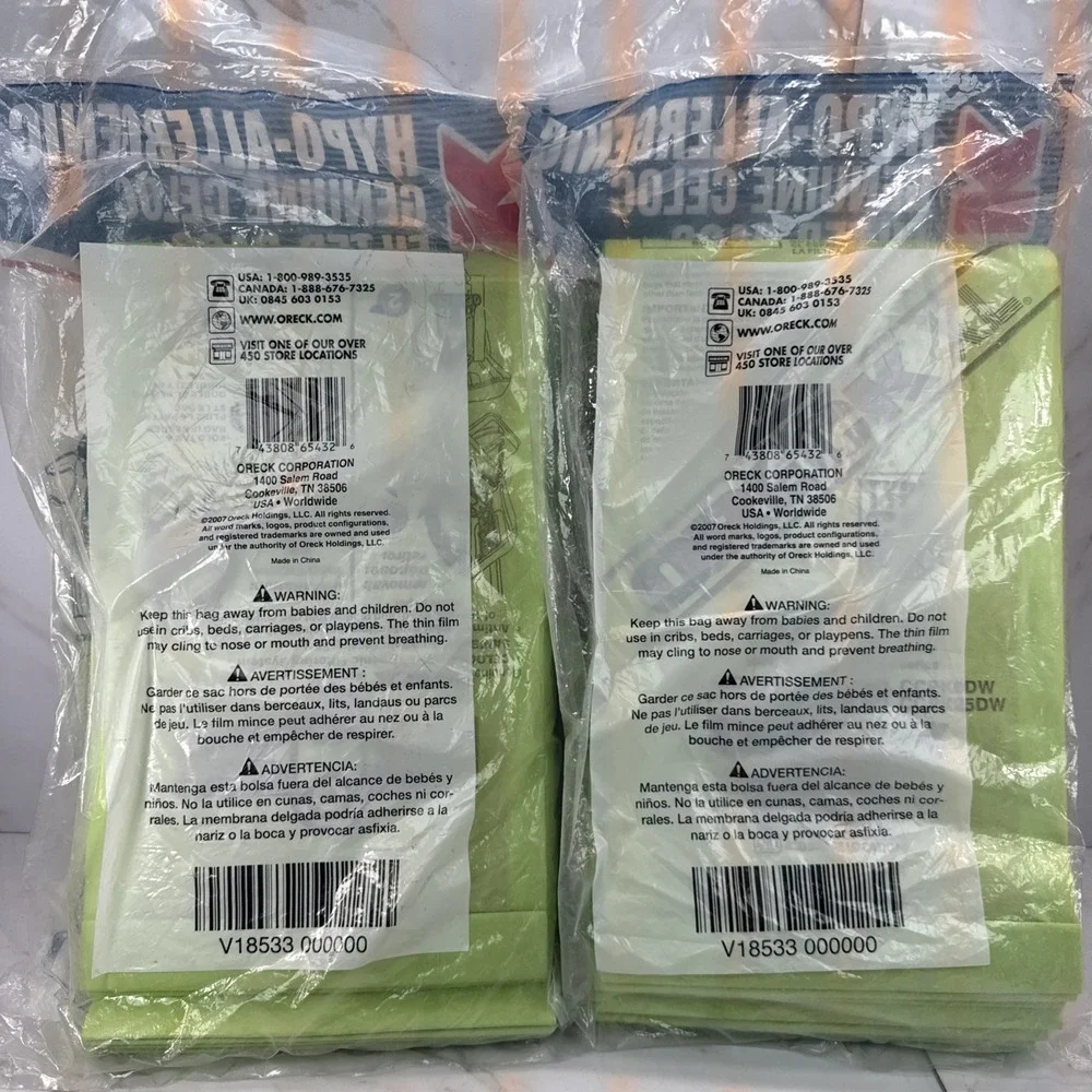 2 Pk Oreck CC Hypo-Allergenic Celoc Vacuum Filter Bags CCPK8DW 8 Bags Total